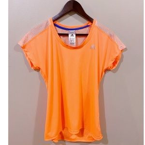 Orange Adidas Climacool Draped Mesh Formotion Top